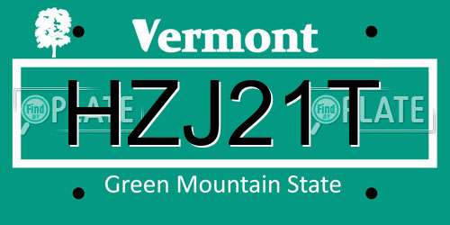 HZJ21T Vermont License Plate