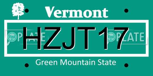 HZJT17 Vermont License Plate