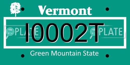 I0002T Vermont License Plate