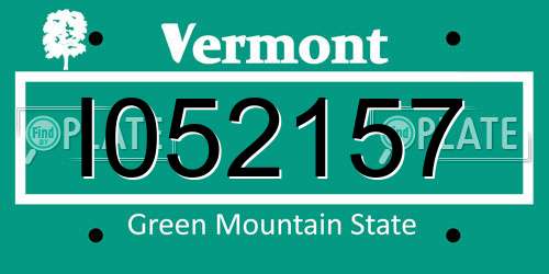 I052157 Vermont License Plate