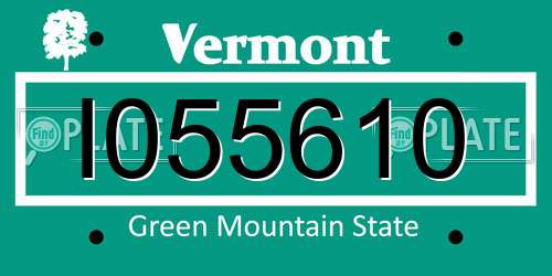 I055610 Vermont License Plate