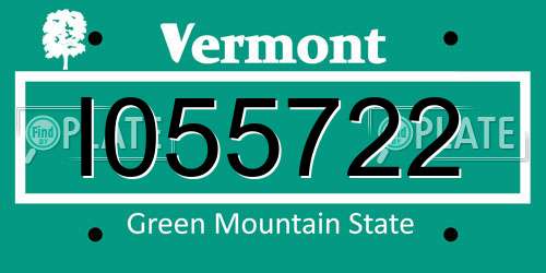 I055722 Vermont License Plate