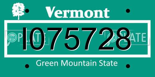I075728 Vermont License Plate