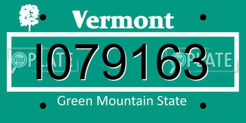 I079163 Vermont License Plate