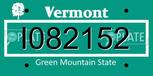I082152 Vermont License Plate