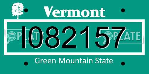 I082157 Vermont License Plate