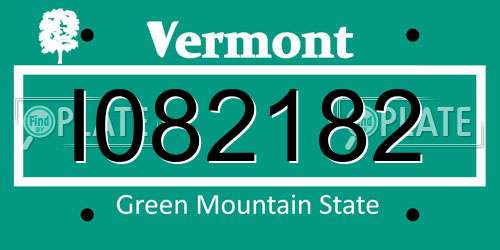 I082182 Vermont License Plate