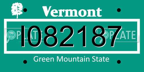 I082187 Vermont License Plate