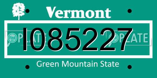 I085227 Vermont License Plate