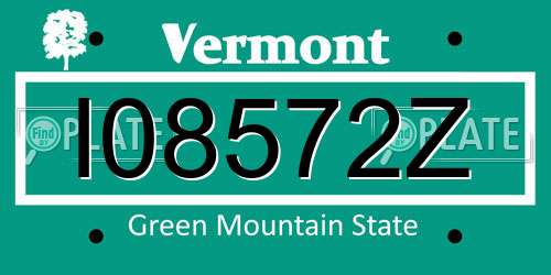 I08572Z Vermont License Plate