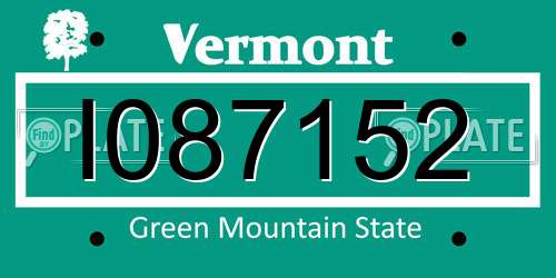 I087152 Vermont License Plate