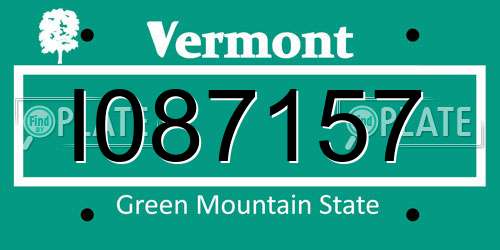 I087157 Vermont License Plate