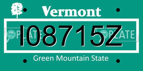 I08715Z Vermont License Plate