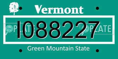 I088227 Vermont License Plate