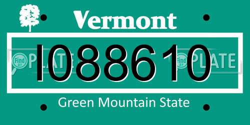 I088610 Vermont License Plate