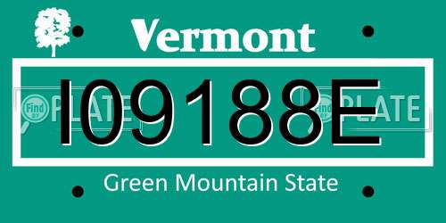 I09188E Vermont License Plate