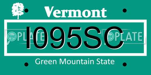 I095SC Vermont License Plate
