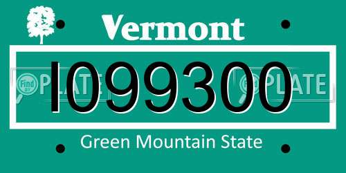 I099300 Vermont License Plate