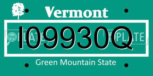I09930Q Vermont License Plate