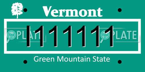 I111111 Vermont License Plate