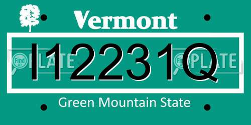 I12231Q Vermont License Plate