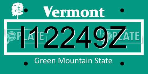 I12249Z Vermont License Plate