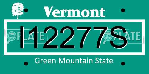 I12277S Vermont License Plate