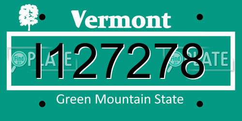 I127278 Vermont License Plate
