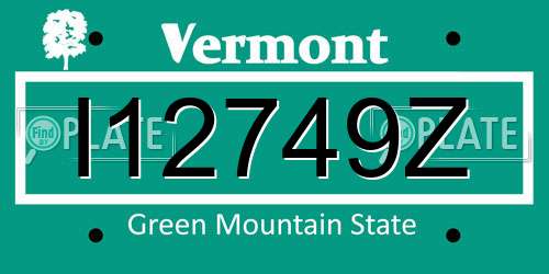 I12749Z Vermont License Plate