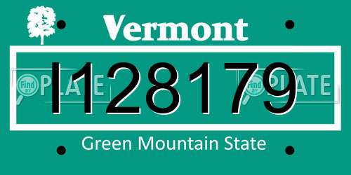 I128179 Vermont License Plate