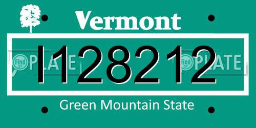 I128212 Vermont License Plate