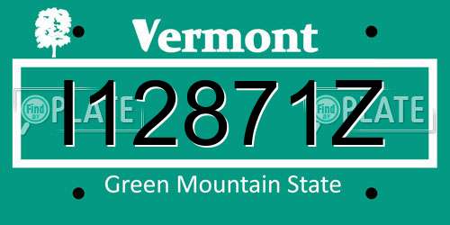 I12871Z Vermont License Plate