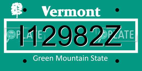 I12982Z Vermont License Plate
