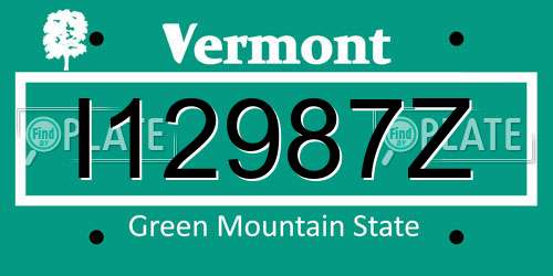 I12987Z Vermont License Plate