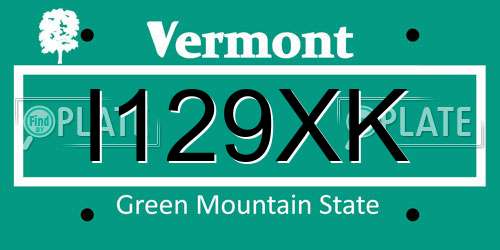 I129XK Vermont License Plate
