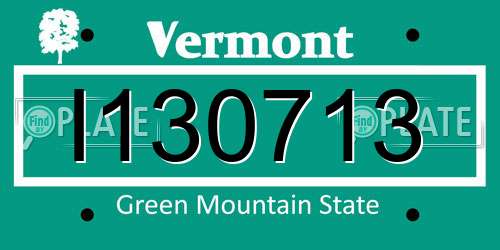 I130713 Vermont License Plate