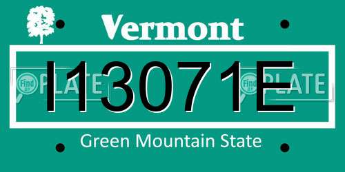 I13071E Vermont License Plate