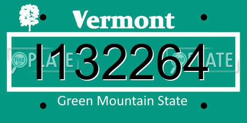 I132264 Vermont License Plate