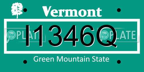 I1346Q Vermont License Plate