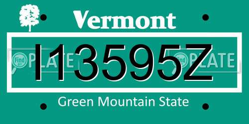 I13595Z Vermont License Plate