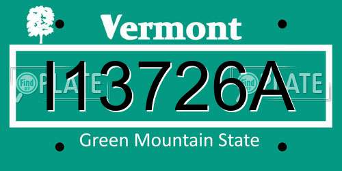 I13726A Vermont License Plate