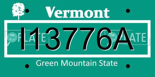 I13776A Vermont License Plate