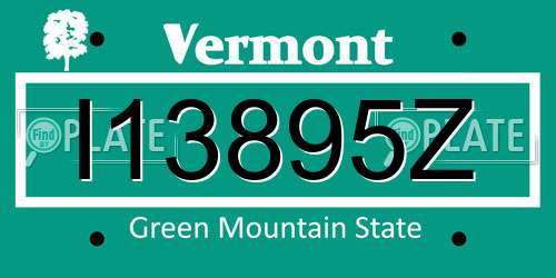 I13895Z Vermont License Plate
