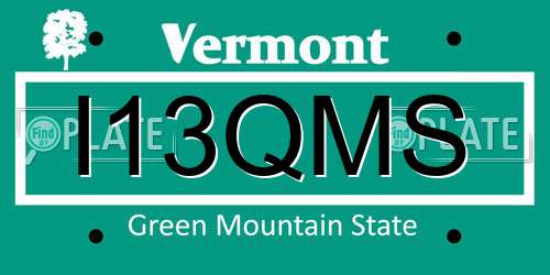 I13QMS Vermont License Plate