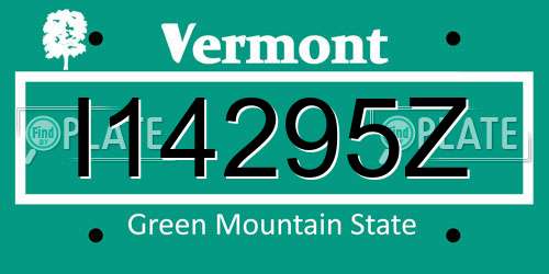 I14295Z Vermont License Plate