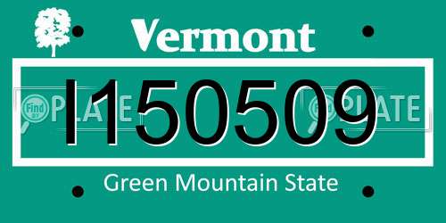 I150509 Vermont License Plate
