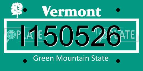 I150526 Vermont License Plate