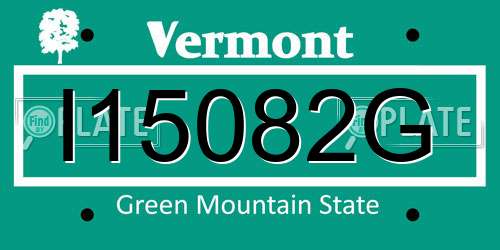 I15082G Vermont License Plate