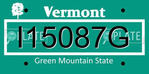 I15087G Vermont License Plate