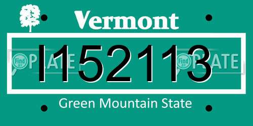 I152113 Vermont License Plate